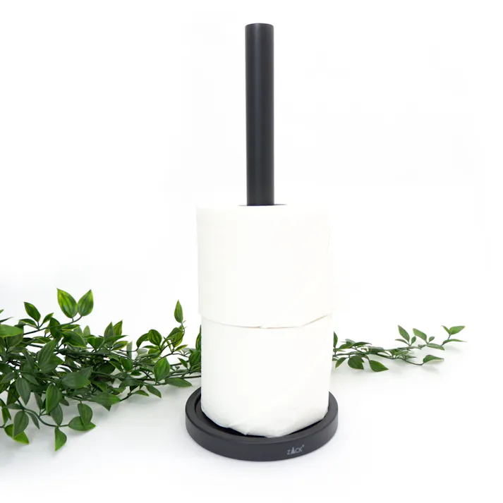 スペアトイレットロールホルダー マットブラック|ZACK 40286 MIMO トイレットペーパーホルダー スペア ストッカー 収納 詰め替え ステンレス おしゃれ スタイリッシュ かっこいい 上質 高級 ホテルライク 男前インテリア インダストリアル ドイツ デザイナーズ