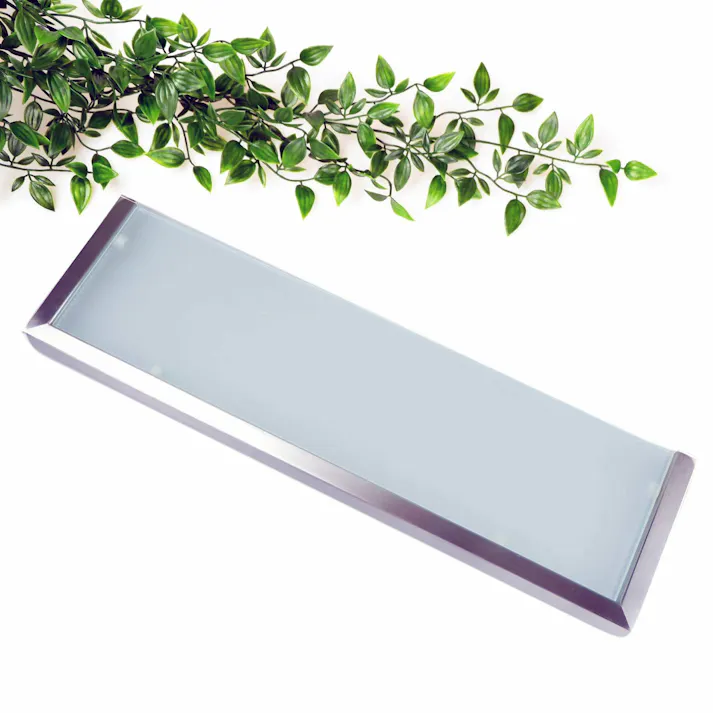 バスルームシェルフ|ZACK 40384 LINEA バスシェルフ ガラス シェルフ 収納 棚 バス 浴室 洗面 シンク周り 壁付け DIY ステンレス 高級 品質 ホテルライク 男前インテリア インダストリアル ドイツ デザイン デザイナーズ