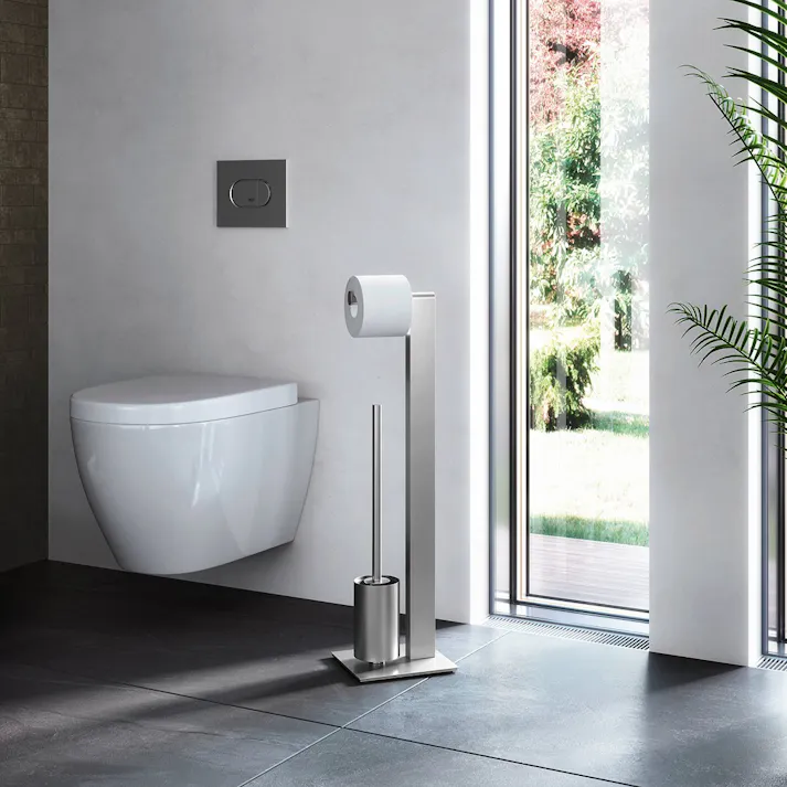 トイレットバトラー|ZACK 40417 ATORE トイレブラシ トイレットペーパーホルダー ステンレス おしゃれ 雑貨 かっこいい 上質 高級 ホテルライク 男前インテリア インダストリアル ドイツ デザイナーズ