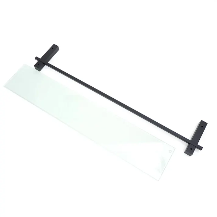 バスルームシェルフ マットブラック|ZACK 40506 CARVO バスシェルフ ガラスシェルフ 収納 棚 バス 浴室 壁付け DIY ステンレス 高級 ホテルライク インダストリアル ドイツ デザイナーズ