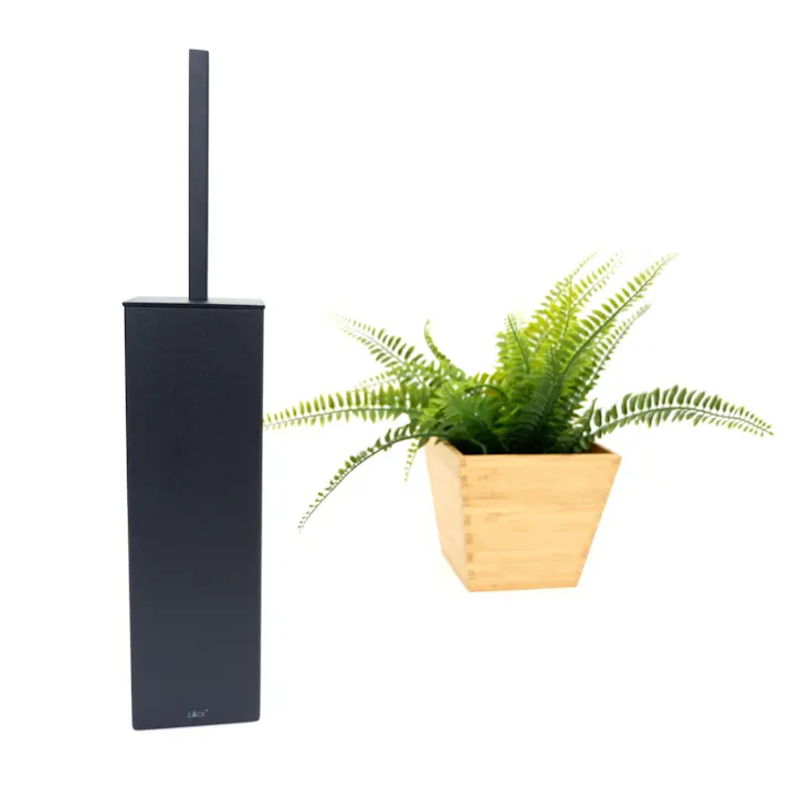 トイレブラシ マットブラック|ZACK 40509 CARVO トイレットブラシ セット トイレ用品 トイレ収納 据え置き ステンレス 高級 ホテルライク インダストリアル ドイツ デザイナーズ