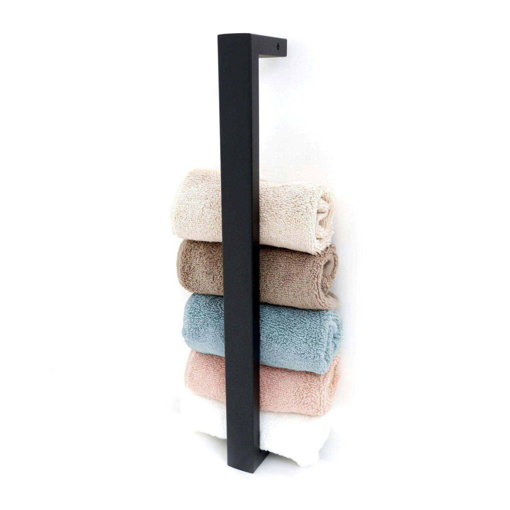 タオルホルダー マットブラック｜ZACK 40598 LINEA 縦型 収納 ゲスト用