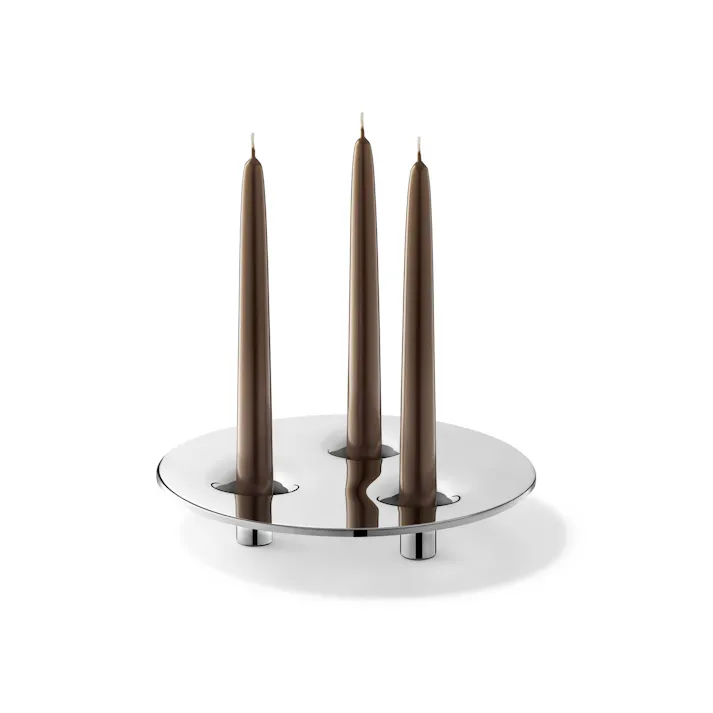 キャンドルホルダー|ZACK 40632 ALOMA キャンドルスタンド キャンドルプレート キャンドル受け キャンドル置き 燭台 3本用 ステンレス おしゃれ 雑貨 かっこいい 上質 高級 ホテルライク 男前インテリア インダストリアル ドイツ デザイナーズ