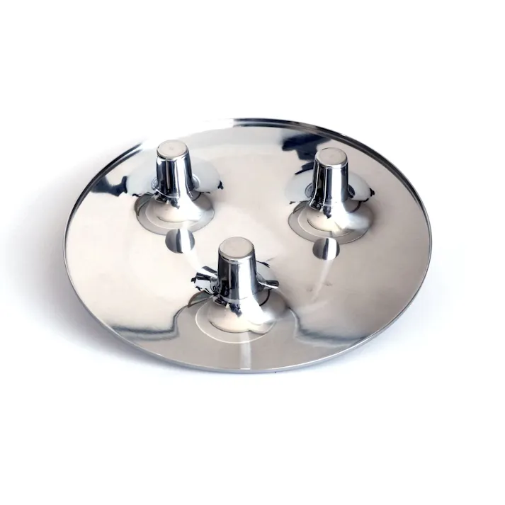 キャンドルホルダー|ZACK 40632 ALOMA キャンドルスタンド キャンドルプレート キャンドル受け キャンドル置き 燭台 3本用 ステンレス おしゃれ 雑貨 かっこいい 上質 高級 ホテルライク 男前インテリア インダストリアル ドイツ デザイナーズ