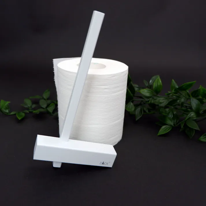 スペアトイレットロールホルダー ホワイト|ZACK 40811 CARVO ペーパーホルダー スペア 縦型 スリム 壁付け DIY ステンレス おしゃれ 雑貨 スタイリッシュ モード かっこいい 上質 高級 ホテルライク 男前インテリア インダストリアル ドイツ デザイナーズ