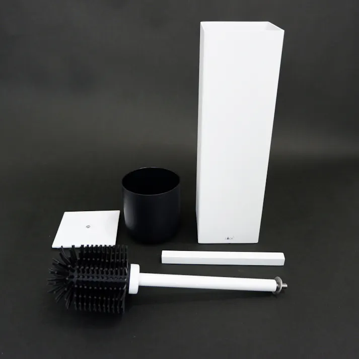 トイレブラシ ホワイト仕上げ|ZACK 40820 CARVO トイレブラシセット トイレ用品 トイレ収納 据え置き ステンレス 高級 ホテルライク インダストリアル ドイツ デザイナーズ