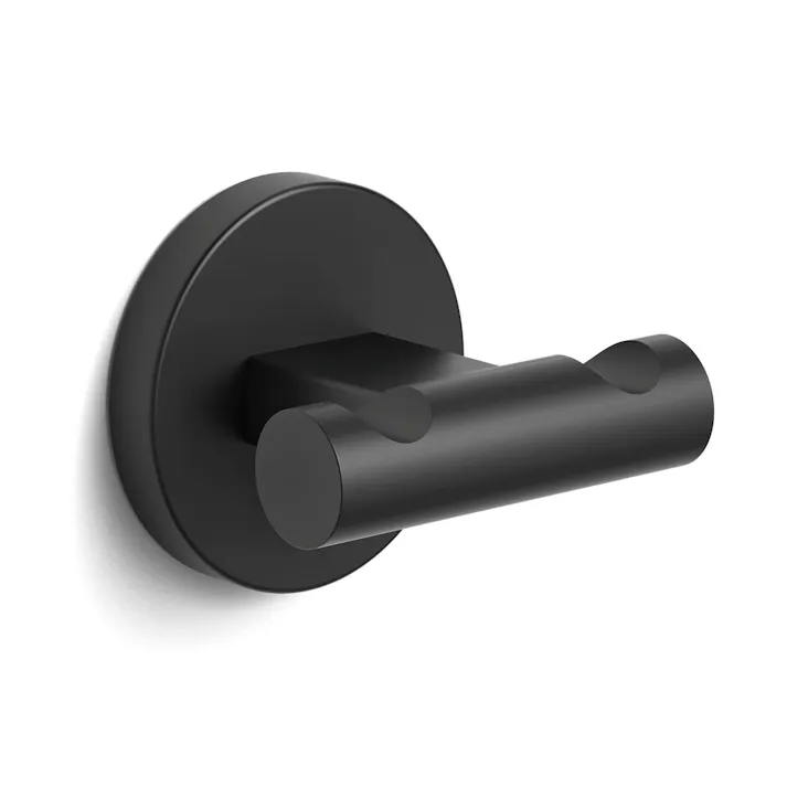 ダブルタオルフック マットブラック|ZACK 40855 SCALA タオル掛け タオルラック ダブル フック 浴室 洗面 キッチン 壁付け DIY ステンレス おしゃれ 雑貨 かっこいい 上質 高級 ホテルライク 男前インテリア インダストリアル ドイツ デザイナーズ