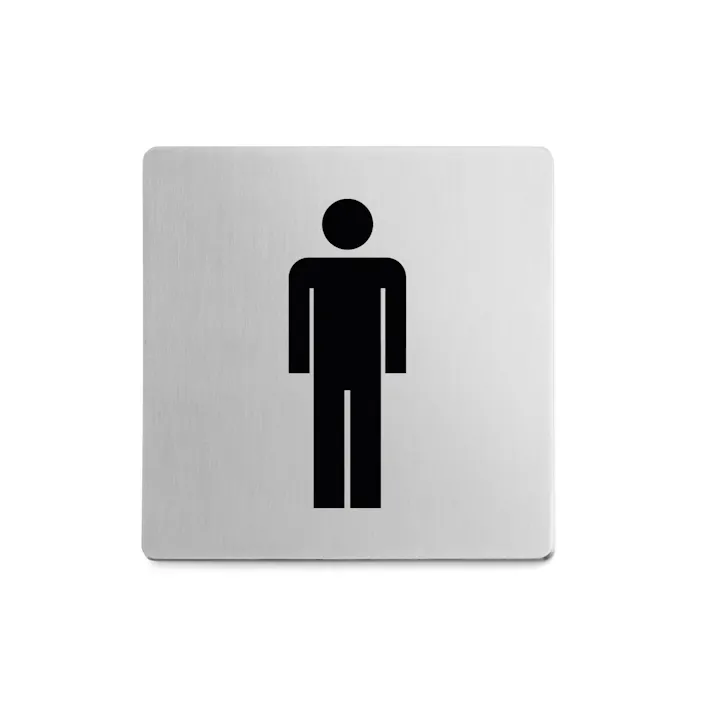 ピクトグラム(男性用トイレ表示板)|ZACK 50713 INDICI ピクトグラフィ ピクトサイン ドアプレート 案内板 表示板 トイレ表示 男性用 ステンレス おしゃれ 雑貨 かっこいい 上質 高級 ホテルライク 男前インテリア インダストリアル ドイツ デザイナーズ