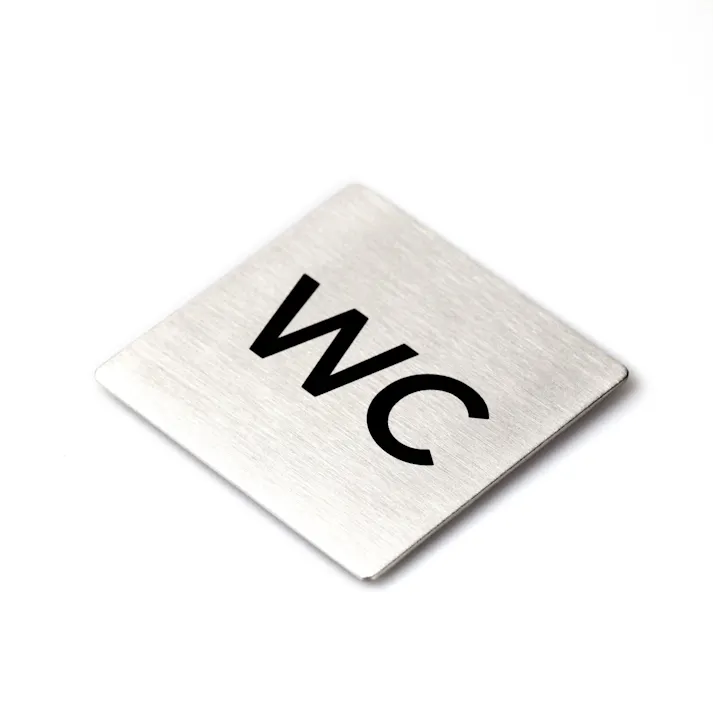 ピクトグラム(トイレ表示板WC)|ZACK 50715 INDICI ピクトグラフィ ピクトサイン サインドアプレート 案内板 表示板 トイレ表示 WC ステンレス おしゃれ 雑貨 かっこいい 上質 高級 ホテルライク 男前インテリア インダストリアル ドイツ デザイナーズ