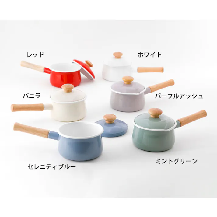 富士ホーロー ミルクパン ホーロー フタ付 15cm ガス火 IH対応 C-15M【片手鍋 蓋付き IH 200V 琺瑯 ホーロー鍋 キッチン用品 離乳食 調理器具】 レッド