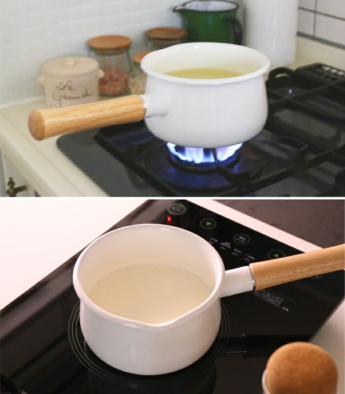 富士ホーロー ミルクパン ホーロー フタ付 15cm ガス火 IH対応 C-15M