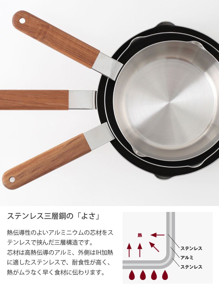 アンバイ ambai 雪平鍋 18cm ISK-52018 IH対応【行平鍋 片手鍋