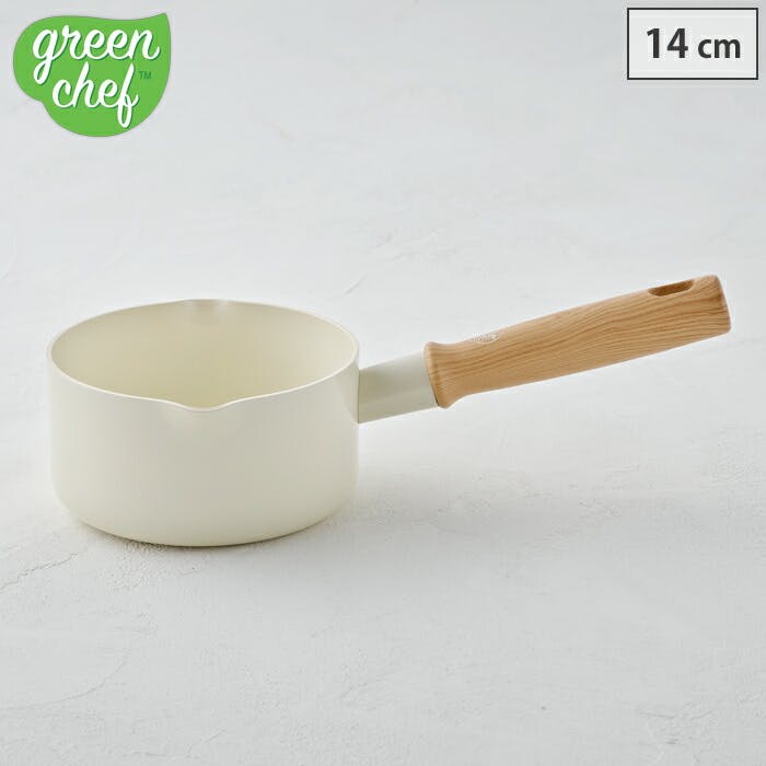 グリーンシェフ ビンテージ ホワイト ソースパン 14cm IH対応 2726 greenchef【片手鍋/ミルクパン 両口/離乳食 調理器具/白/食洗機対応/ダイヤモンド  セラミックコーティング PFOA PFAS フリー】ソースパン14cm | 鍋・フライパン・やかん 通販 | ホームセンターのカインズ