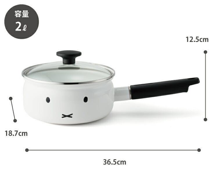 ミッフィーフェイス 18cm 片手鍋 MFF-18S ガラス蓋付き IH対応 富士