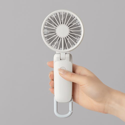 ハンディファン ミズイロ 首掛け・持つ・卓上の3Way USB充電式