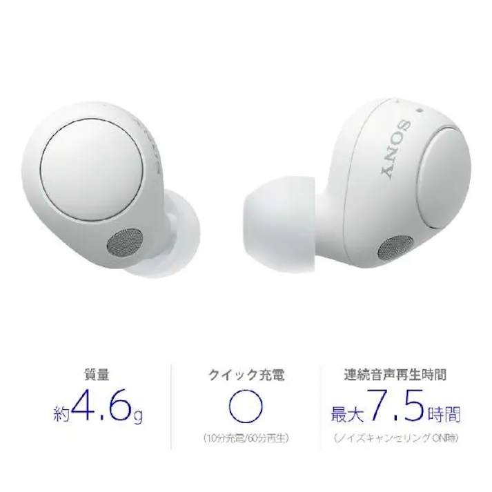ソニー イヤホン ワイヤレス Bluetooth 両耳 マイク 防滴 WF-C700N WZ