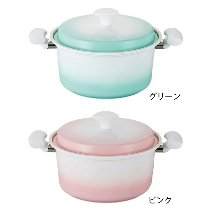 ビタクラフト ライト 両手鍋 24cm セラミックコーティング IH対応 グリーン/【無水調理鍋 ベイパーシール Vita Craft Light アルミ セラミック アピデ】 グリーン