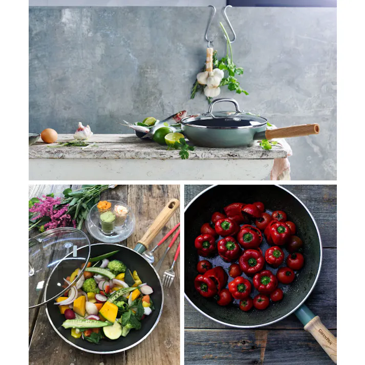 グリーンパン メイフラワー ウォックパン 28cm IH対応 GREENPAN CC001904-001【フライパン 深型 炒め鍋 IH セラミックコーティング アルミ PFOA PFASフリー フッ素不使用】