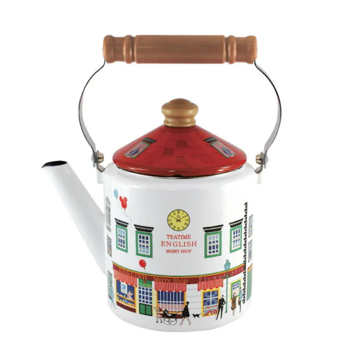 富士ホーロー メリー ホーロー ケトル 2.0L メリーハウス メリーショップ IH対応 MM-2.0K【IH 200V 2リットル 直火 調理器具 ほうろう 琺瑯 ホーローケトル やかん 柄】 メリーショップ/赤