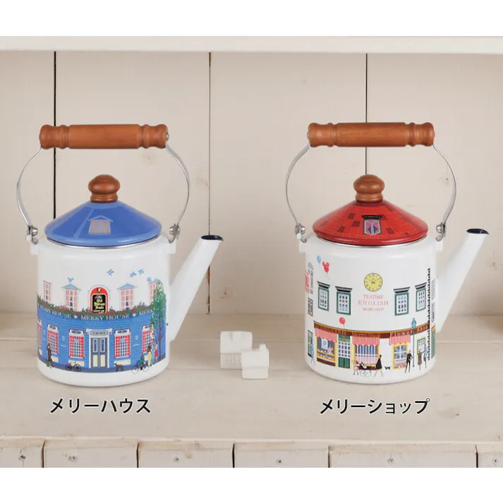 富士ホーロー メリー ホーロー ケトル 2.0L メリーハウス メリーショップ IH対応 MM-2.0K【IH 200V 2リットル 直火 調理器具 ほうろう 琺瑯 ホーローケトル やかん 柄】 メリーショップ/赤