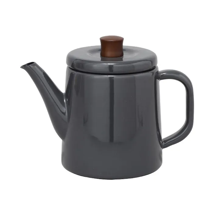 野田琺瑯 ポトル 1.5L ガス火 IH対応【ホーロー やかん ケトル 直火 IH200V対応 琺瑯 ホーローケトル ポット シンプル 調理器具 日本製】 グレー