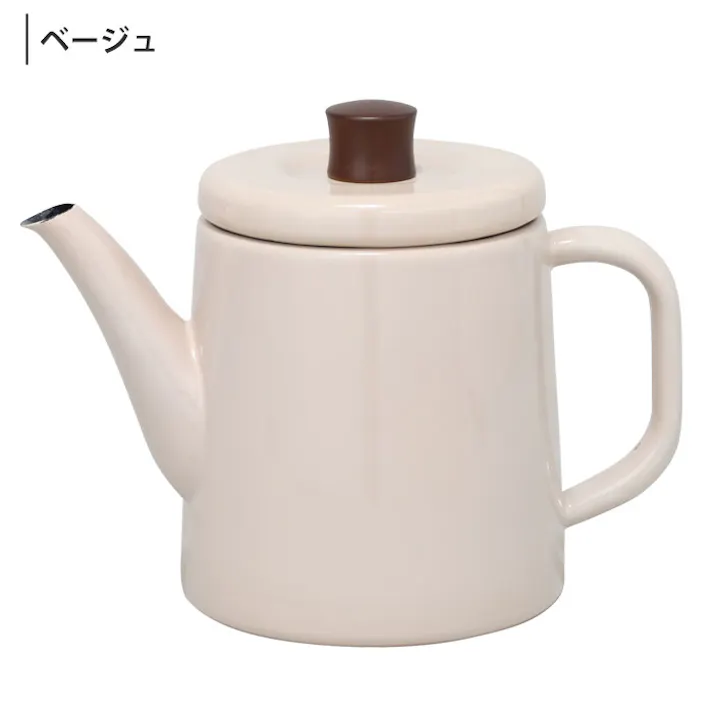野田琺瑯 ポトル 1.5L ガス火 IH対応【ホーロー やかん ケトル 直火 IH200V対応 琺瑯 ホーローケトル ポット シンプル 調理器具 日本製】 グレー