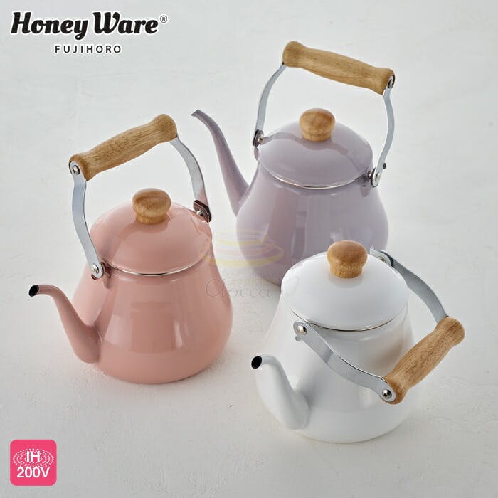 富士ホーロー IH対応 ドリップケトル 1.5L アッシュパープルアッシュ