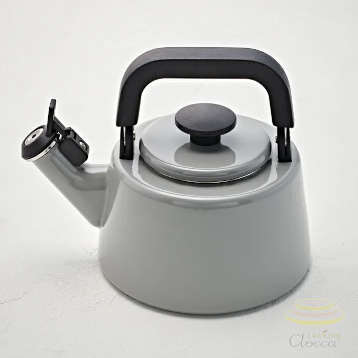 富士ホーロー コットン プラス 笛吹きケトル ホーロー 2.1L ガス火 IH対応 Cotton Series コットンシリーズ【ケトル 笛吹き 笛吹ケトル やかん ほうろう 琺瑯 直火】 スモークブルー