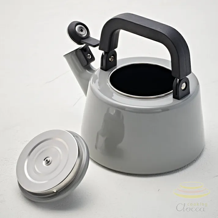 富士ホーロー コットン プラス 笛吹きケトル ホーロー 2.1L ガス火 IH対応 Cotton Series コットンシリーズ【ケトル 笛吹き 笛吹ケトル やかん ほうろう 琺瑯 直火】 スモークブルー