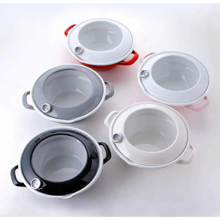 富士ホーロー 天ぷら鍋 温度計付き 24cm ガス火 IH対応 ホーロー【IH 200V 揚げ鍋 揚げ物 鍋 丸型 調理器具 ホーロー鍋 琺瑯鍋 両手鍋 串揚げ てんぷら鍋】 ピンク