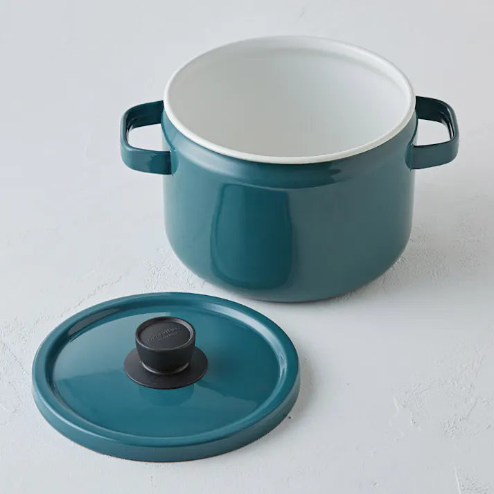 富士ホーロー ディープキャセロール ホーロー 22cm 5.6L IH対応 ソリッド【IH 200V 深鍋 ホーロー鍋 パスタ鍋 カレー鍋 調理器具 両手鍋 深型 琺瑯鍋 寸胴鍋 低温調理器 鍋 直火】 グリーン