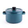 富士ホーロー ディープキャセロール ホーロー 22cm 5.6L IH対応 ソリッド【IH 200V 深鍋 ホーロー鍋 パスタ鍋 カレー鍋 調理器具 両手鍋 深型 琺瑯鍋 寸胴鍋 低温調理器 鍋 直火】 スモークブルー