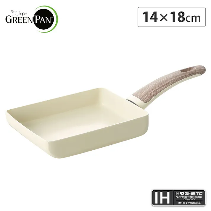 グリーンパン ウッドビー エッグパン IH対応 CC001008-001【フライパン 卵焼き 玉子焼き 卵焼き器 玉子焼き器 卵焼きパン セラミックコーティング アルミ IH 調理器具 PFOA PFASフリー フッ素不使用】
