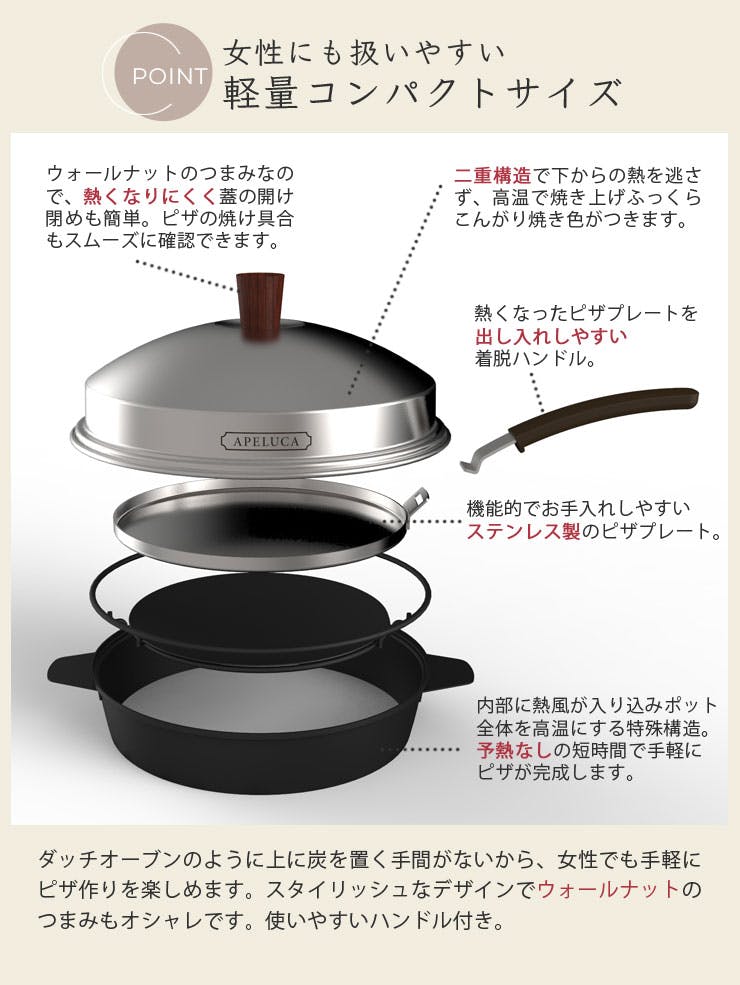 【開封未使用】アペルカ ピザオーブンポット ピザオーブンポット | APELUCA