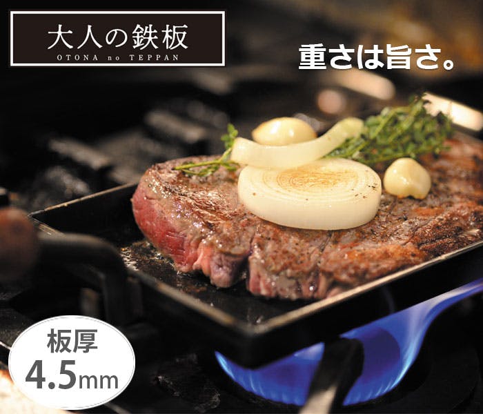 大人の鉄板 鉄板大 角蓋付き OTS8111 IH対応 オークス AUX【鉄