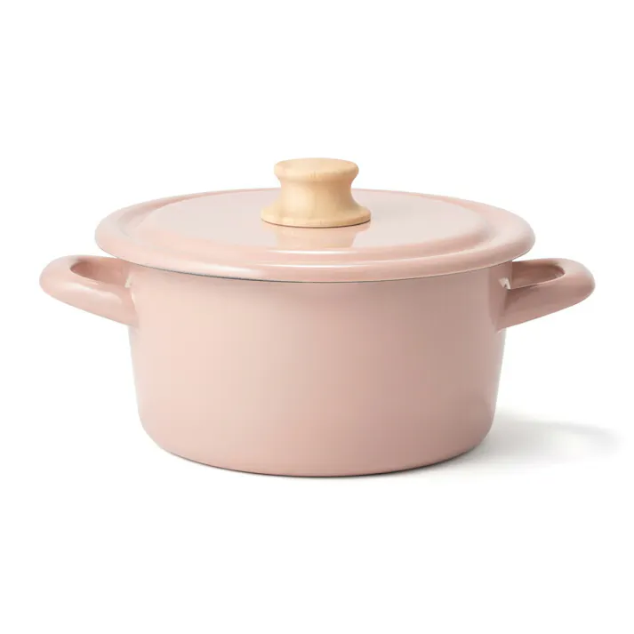 富士ホーロー コットン ホーロー キャセロール 18cm IH対応 CTN-18W Cotton Series コットンシリーズ【両手鍋 琺瑯 ホーロー鍋 IH200V ハニーウェア】 アッシュピンク