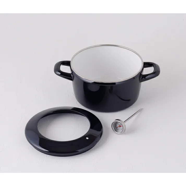 富士ホーロー 天ぷら鍋 ミニ 16cm IH対応 ホワイト/CTP-16W【てんぷらなべ ホーロー 琺瑯 揚げ物 鍋 ミニ 揚げ鍋】 ホワイト