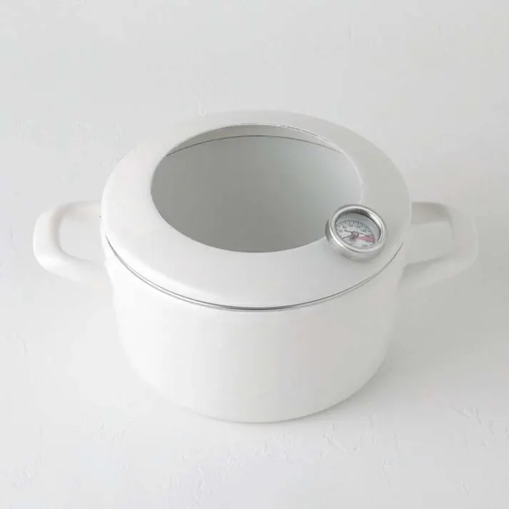 富士ホーロー 天ぷら鍋 ミニ 16cm IH対応 ホワイト/CTP-16W【てんぷらなべ ホーロー 琺瑯 揚げ物 鍋 ミニ 揚げ鍋】 ホワイト