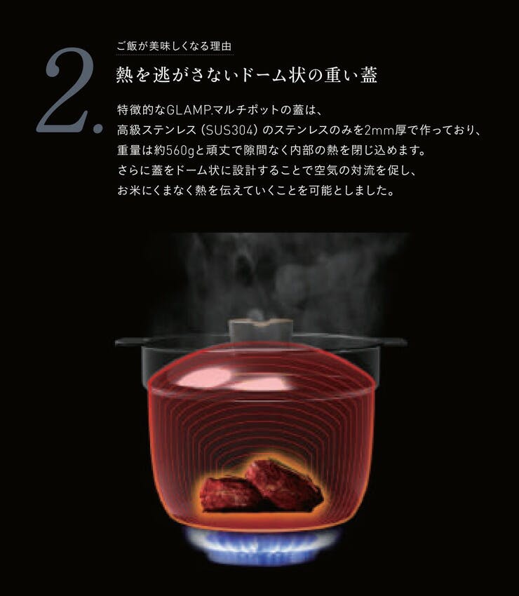 GLAMP. グランプ マルチポット 16cm 3合炊き IH対応 宮崎製作所 LIMON