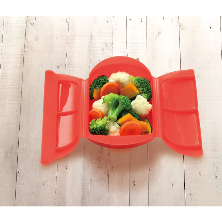 ルクエ ミニスチームケース レシピ付き トマトレッド/レタスLekue【蒸し器 シリコンスチーマー 電子レンジ調理器 オーブン調理 スチームケース ペティート 食洗機対応】 トマトレッド