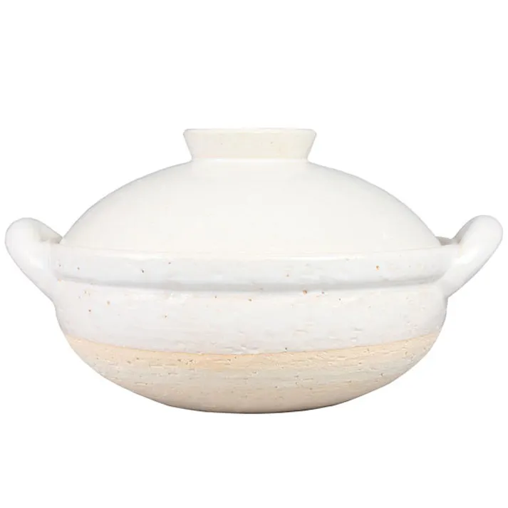 長谷園 ヘルシー蒸し鍋 大 白 黒 直火専用 長谷製陶【3~5人用 卓上鍋 陶器 蒸し鍋 日本製 土鍋 伊賀焼】 白