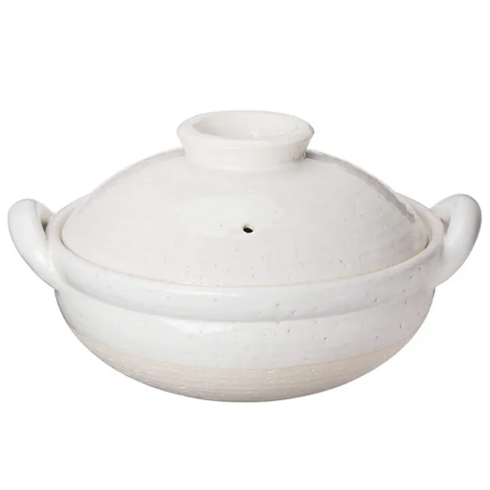 長谷園 ヘルシー蒸し鍋 中 27cm 白 黒 直火専用 長谷製陶【2~4人用 卓上鍋 陶器 蒸し鍋 日本製 土鍋 伊賀焼】 白