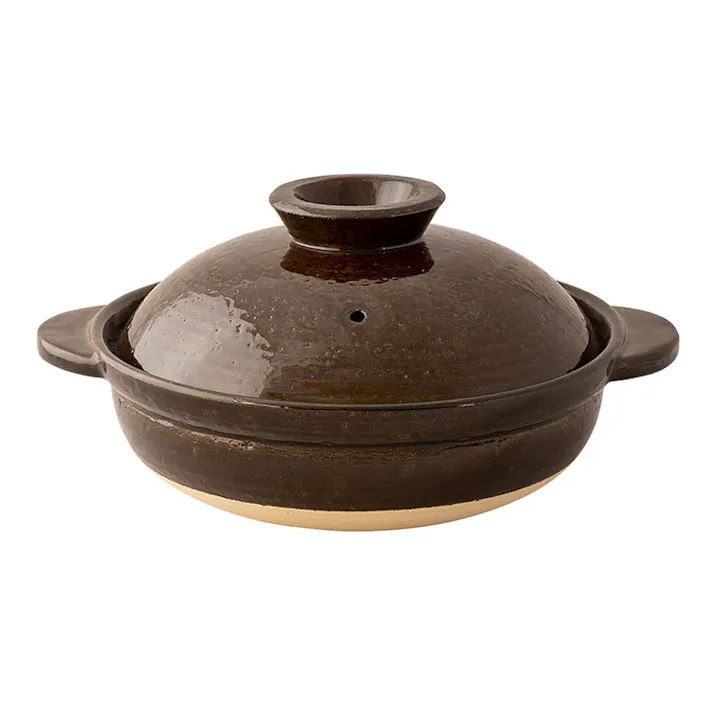 長谷園 IH対応土鍋 大 3~5人用 長谷製陶【IH 伊賀土鍋 卓上鍋 陶器 日本製 伊賀焼 陶器】 アメ釉
