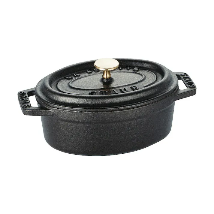 ストウブ ピコ ココット オーバル 11cm 250ml IH対応 staub【鋳物 両手鍋 ホーロー鍋 キャセロール オーブン調理 ストゥブ鍋 国内正規品】 ブラック