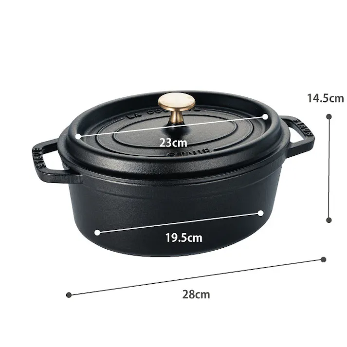 ストウブ ピコ ココット オーバル 23cm 2.35L IH対応 staub【鋳物 両手鍋 楕円 ホーロー鍋 キャセロール オーブン調理 ストゥブ鍋 国内正規品】 グレー