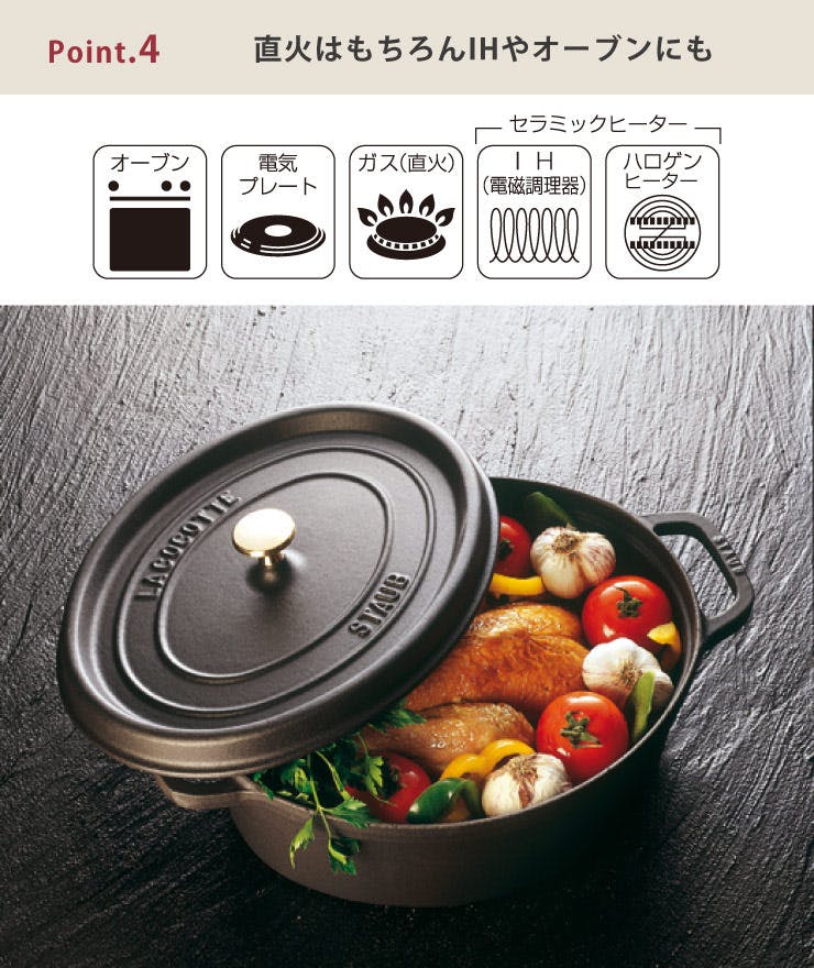 ストウブ ピコ ココット ラウンド 18cm 2L IH対応 staub【鋳物 両手鍋