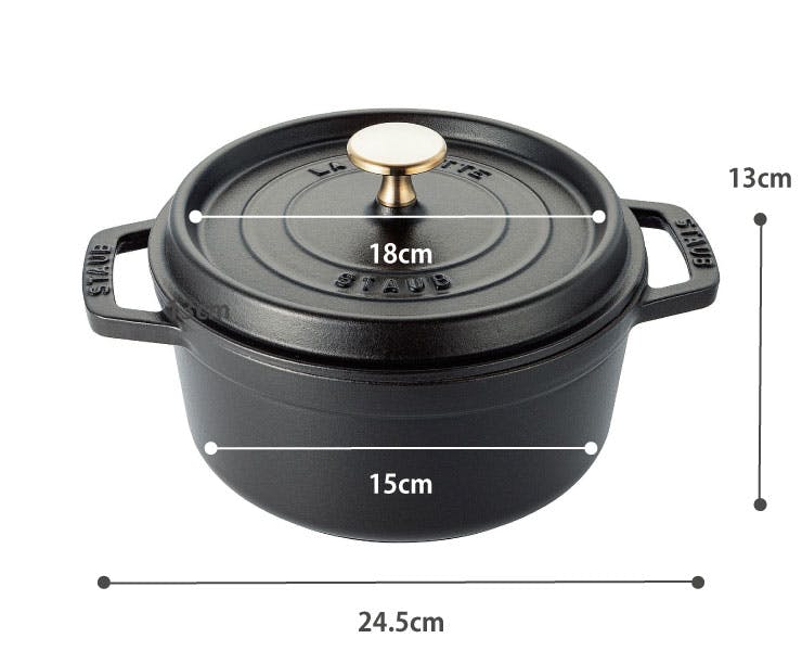 ストウブ ピコ ココット ラウンド 18cm 2L IH対応 staub【鋳物 両手鍋