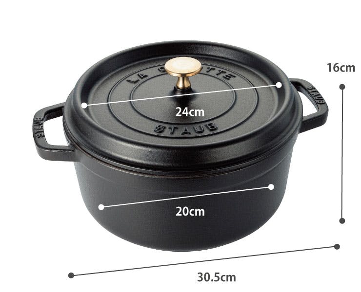 ストウブ ピコ ココット ラウンド 24cm 3.8L IH対応 staub【鋳物 両手