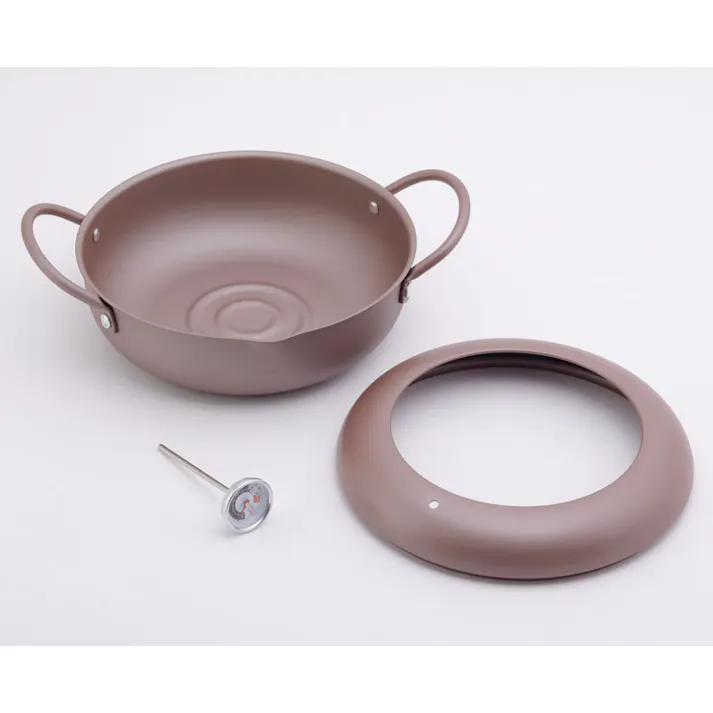 クラシート IH対応 温度計付き 天ぷら鍋 20cm 2.0L CL-T20W タマハシ【揚げ鍋 鉄製 フライヤー】