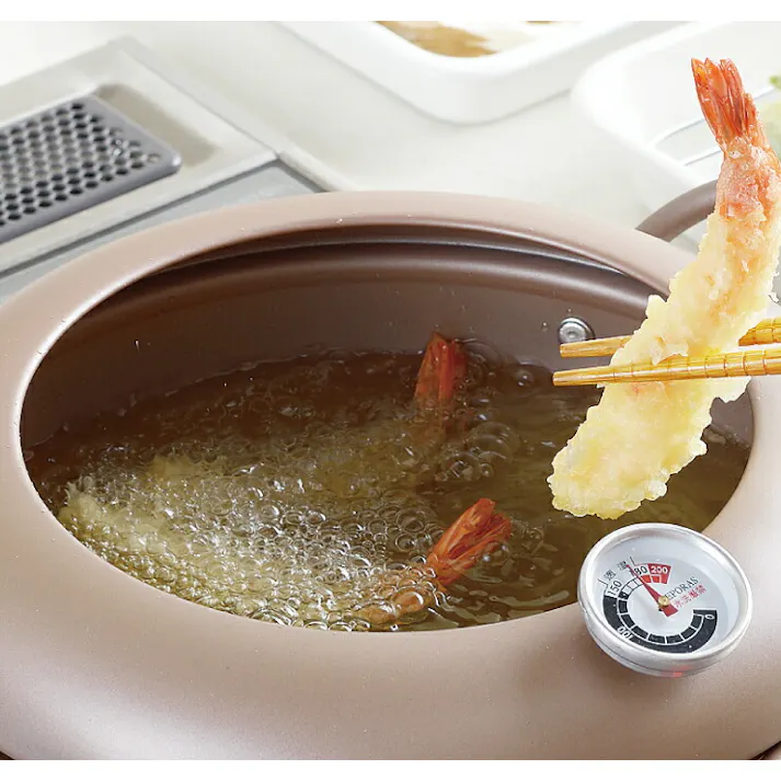 クラシート IH対応 温度計付き 天ぷら鍋 22cm 2.5L CL-T22W タマハシ【揚げ鍋 鉄製 フライヤー】